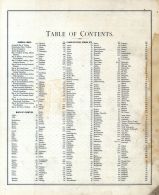 Table of Contents 001, Indiana State Atlas 1876